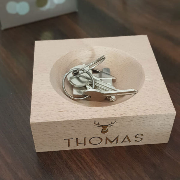 Personalised Stag Head Coin Tidy