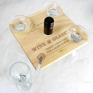 Personalised 4 glass wine butler