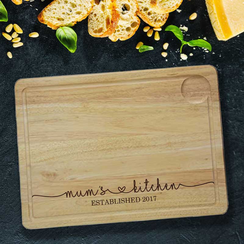 Personalised large linked heart chopping board