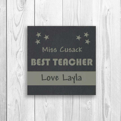 Personalised Slate Coaster Best Teacher