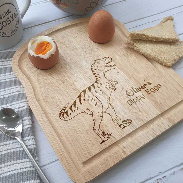 Dinosaur Dippy Eggs Personalised Toast Board