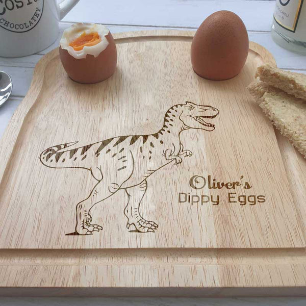 Dinosaur Dippy Eggs Personalised Toast Board