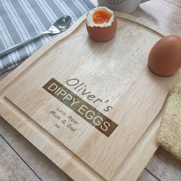 Personalised Toast Shaped Breakfast Egg Board Dippy Eggs