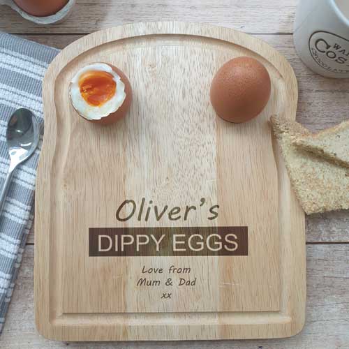 Personalised Toast Shaped Breakfast Egg Board Dippy Eggs