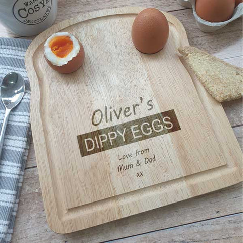 Personalised Toast Shaped Breakfast Egg Board Dippy Eggs