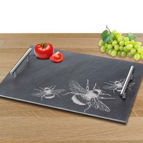 Bee Engraved Natural Large Slate