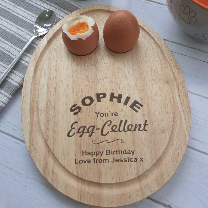 Personalised Egg-Cellent Egg Shaped Board