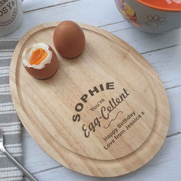 Personalised Egg-Cellent Egg Shaped Board