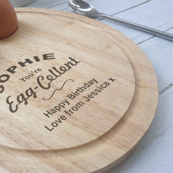 Personalised Egg-Cellent Dad's Egg Shaped Board