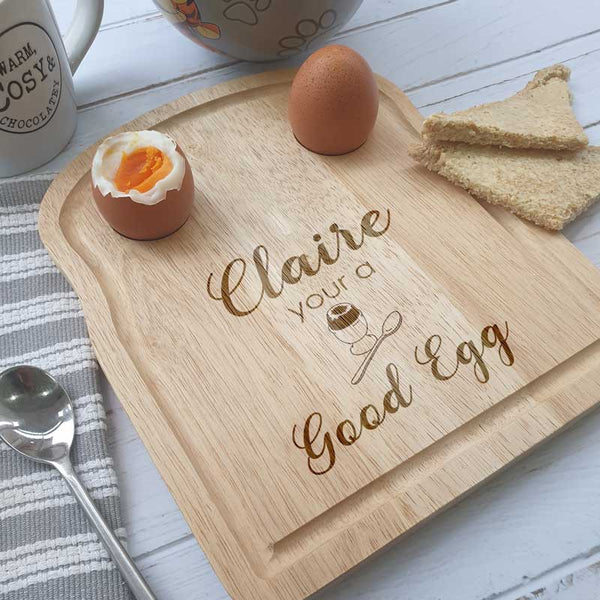 Personalised Engraved Your A Good Egg Toast Breakfast Wooden Serving Board