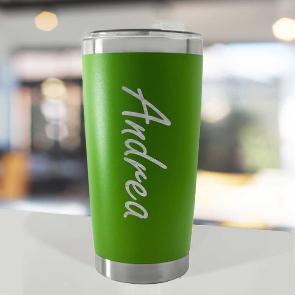 Engraved Thermal Travel Mug Font Choice