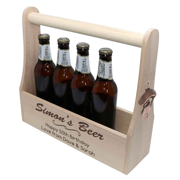 Personalised Name And Message Beer Caddy