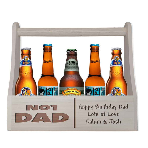 Personalised No1 Dad Wooden Bottle Holder & Opener