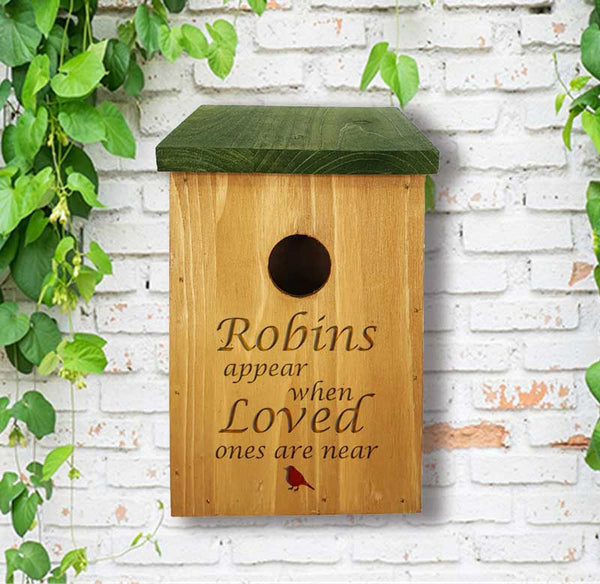 Personalised Robins are near Bird Box