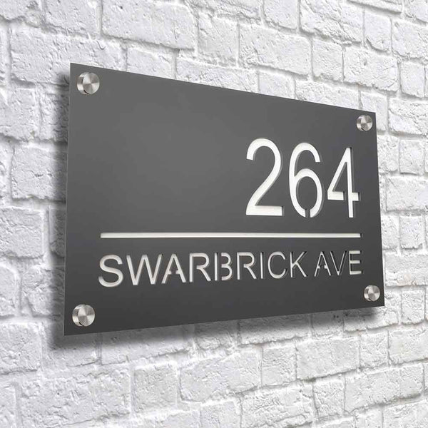 Modern Acrylic House Sign With Stainless Steel