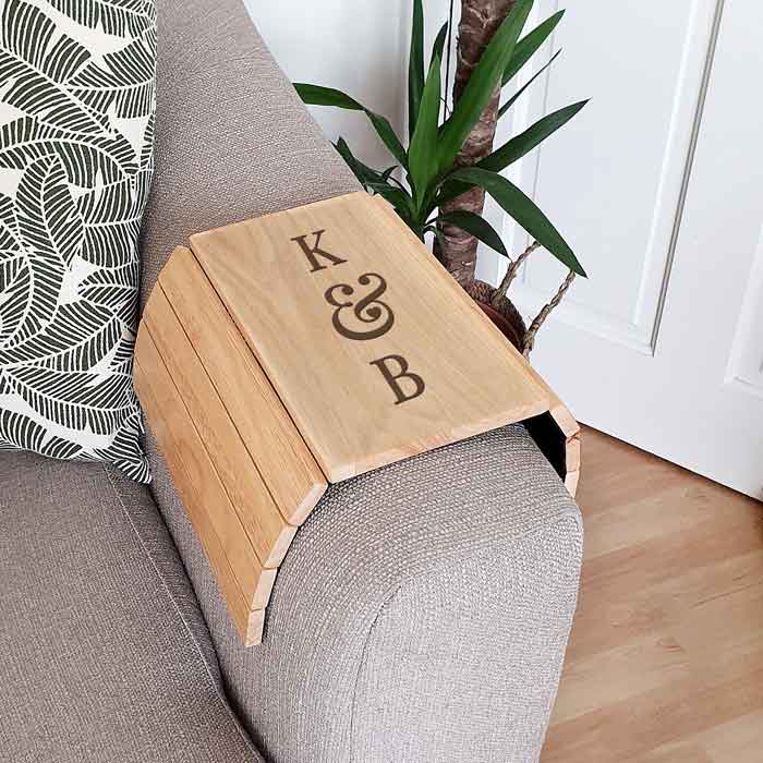 Personalised Initials Wooden Sofa Tray