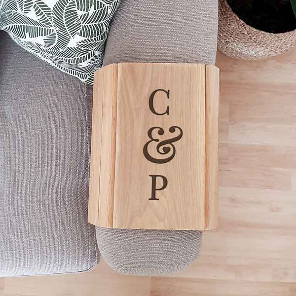 Personalised Initials Wooden Sofa Tray