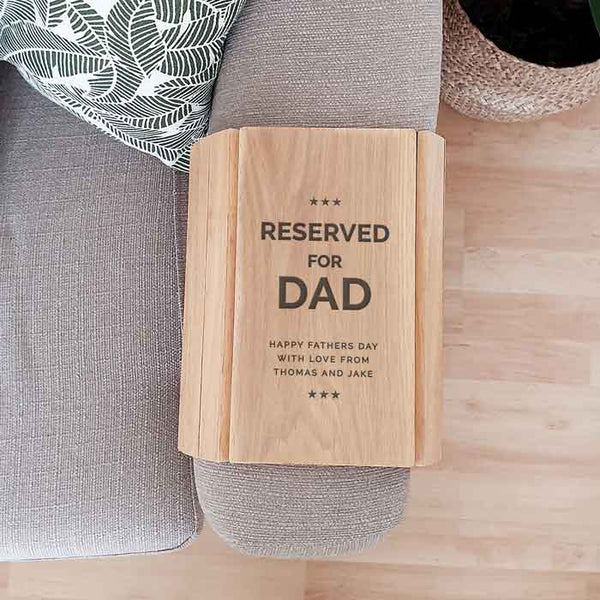 Personalised Reserved For Wooden Sofa Tray