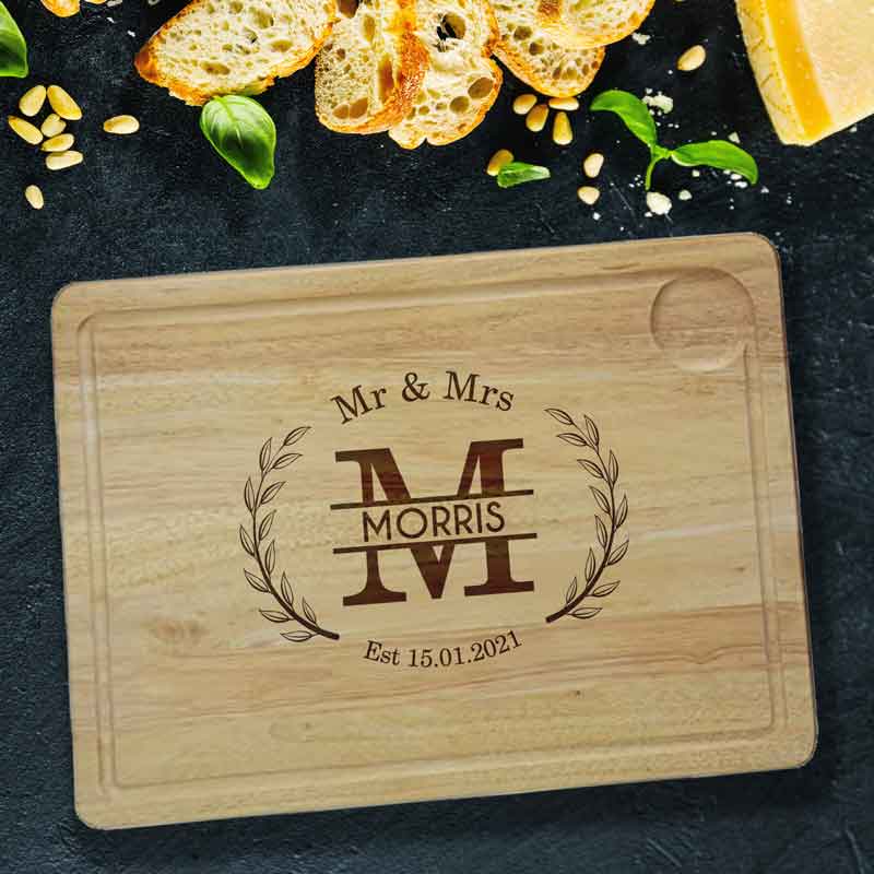 Personalised Large Mr & Mrs Meat Board