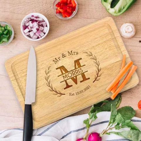 Personalised Mr & Mrs Engraved Chopping Board