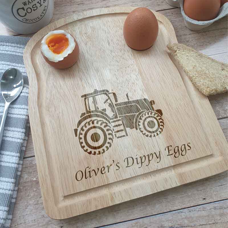 Personalised Tractor Dippy Eggs Borad