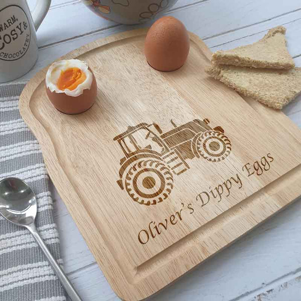 Personalised Tractor Dippy Eggs Borad