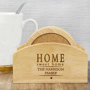 Personalised Home Sweet Home Coaster Set