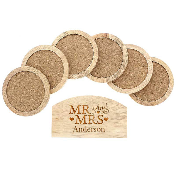 Personalised Mr & Mrs Coaster Set