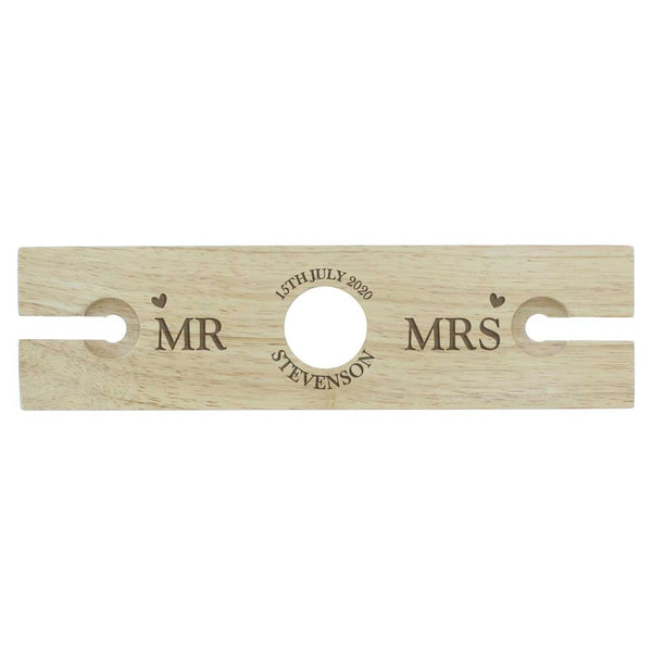 Personalised Married Couple Wine Glass & Bottle Butler