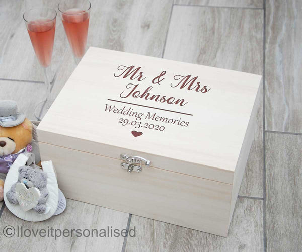 Personalised Wedding Memories Keepsake Box